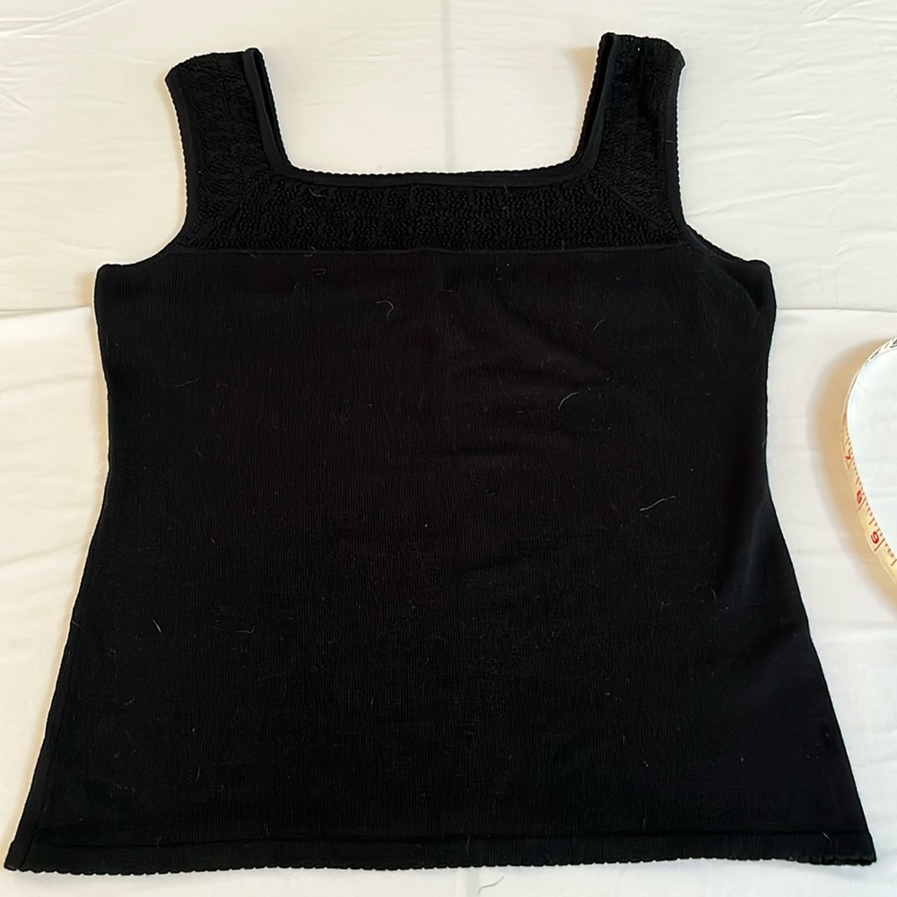 Banana Republic black fine silk knit blend tank,slight off shoulder size small